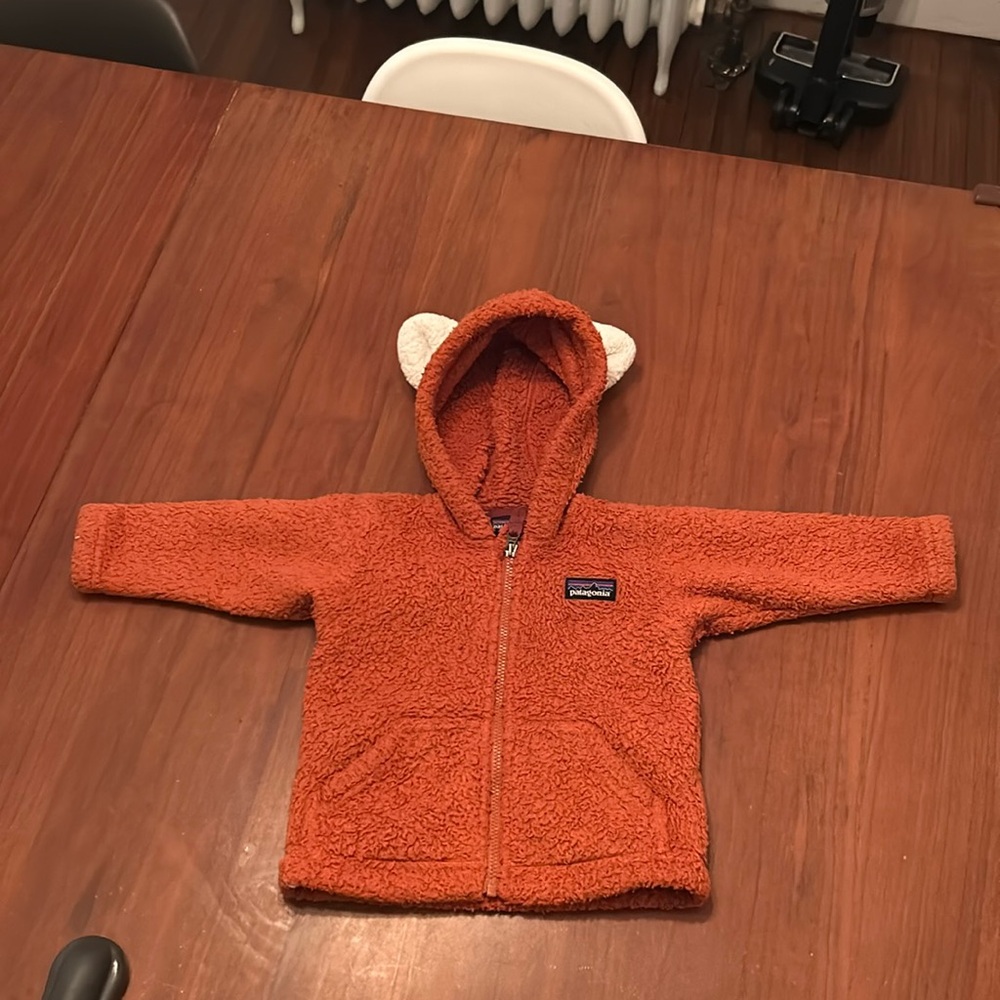 Patagonia Zip-Up Fleece with fox ears 🦊 3-6 months